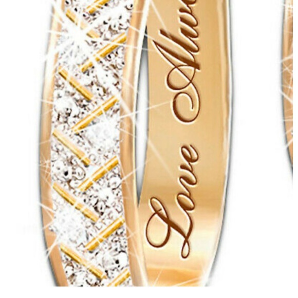 18k Yellow Gold Plated Hoop Earrings Women - Picture 2 of 5